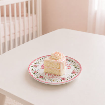 Pink Floral Birthday Keepsake Personalized Birthday Plate for Girl P620HCV0
