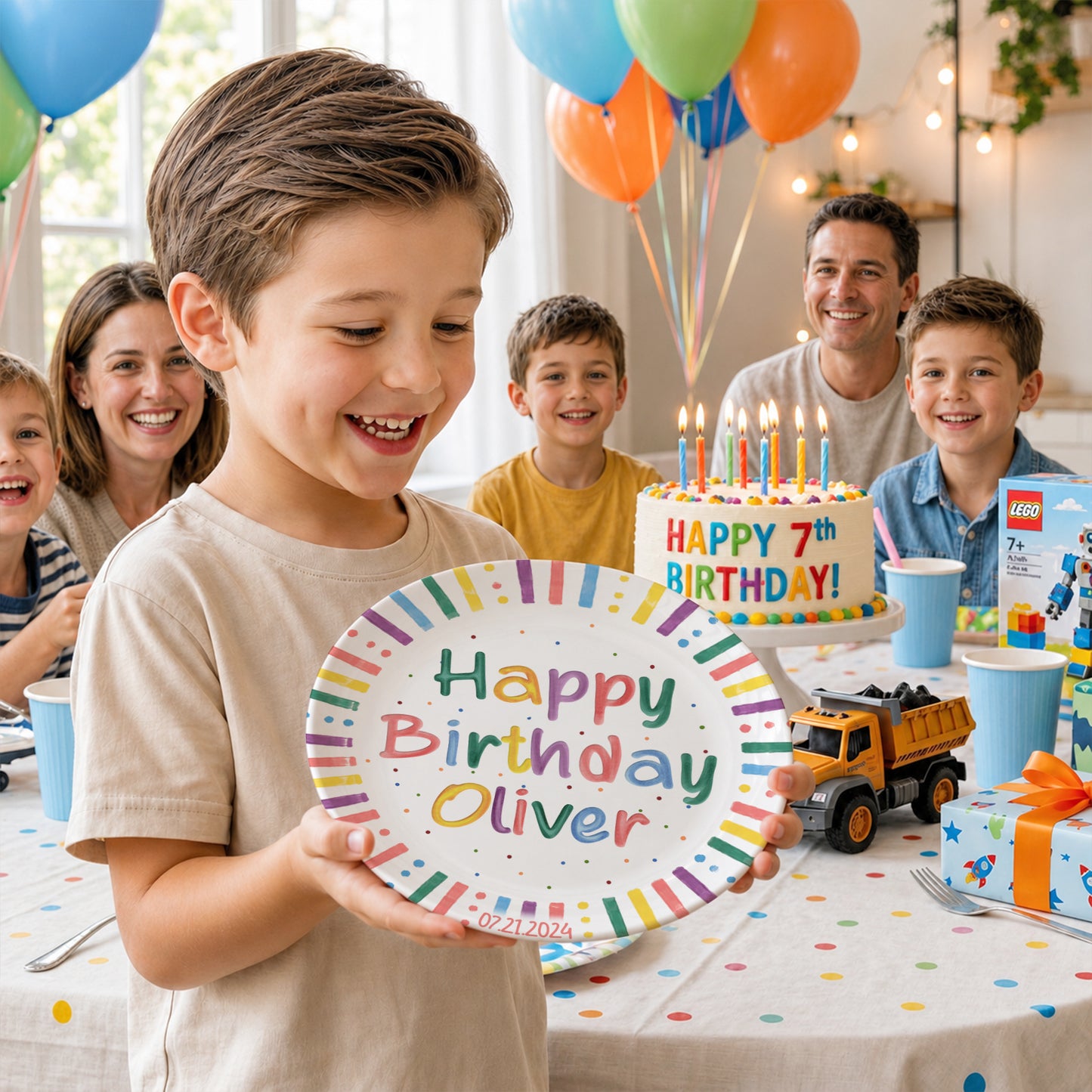 Hip Hip Hooray Personalized Birthday Plate P526XWT0
