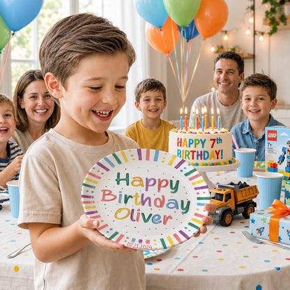 Hip Hip Hooray Personalized Birthday Plate P526XWT0