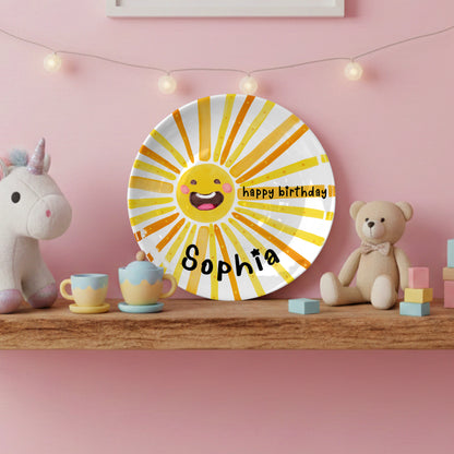 Smiling Sun Personalized Birthday Plate D925WRM0