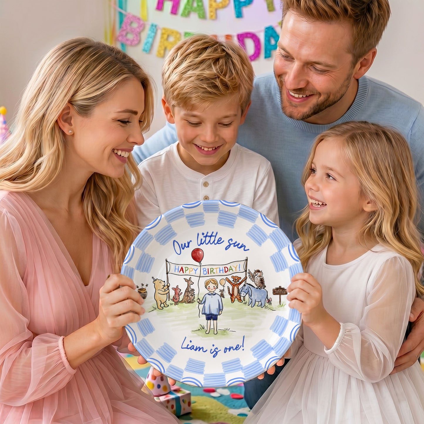 Woodland Animal Birthday Keepsake Personalized Birthday Plate P713B6G0