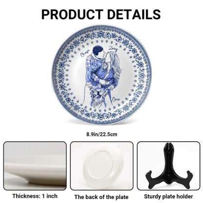 Personalized Wedding gifts Custom Couple Portrait P19RJG0