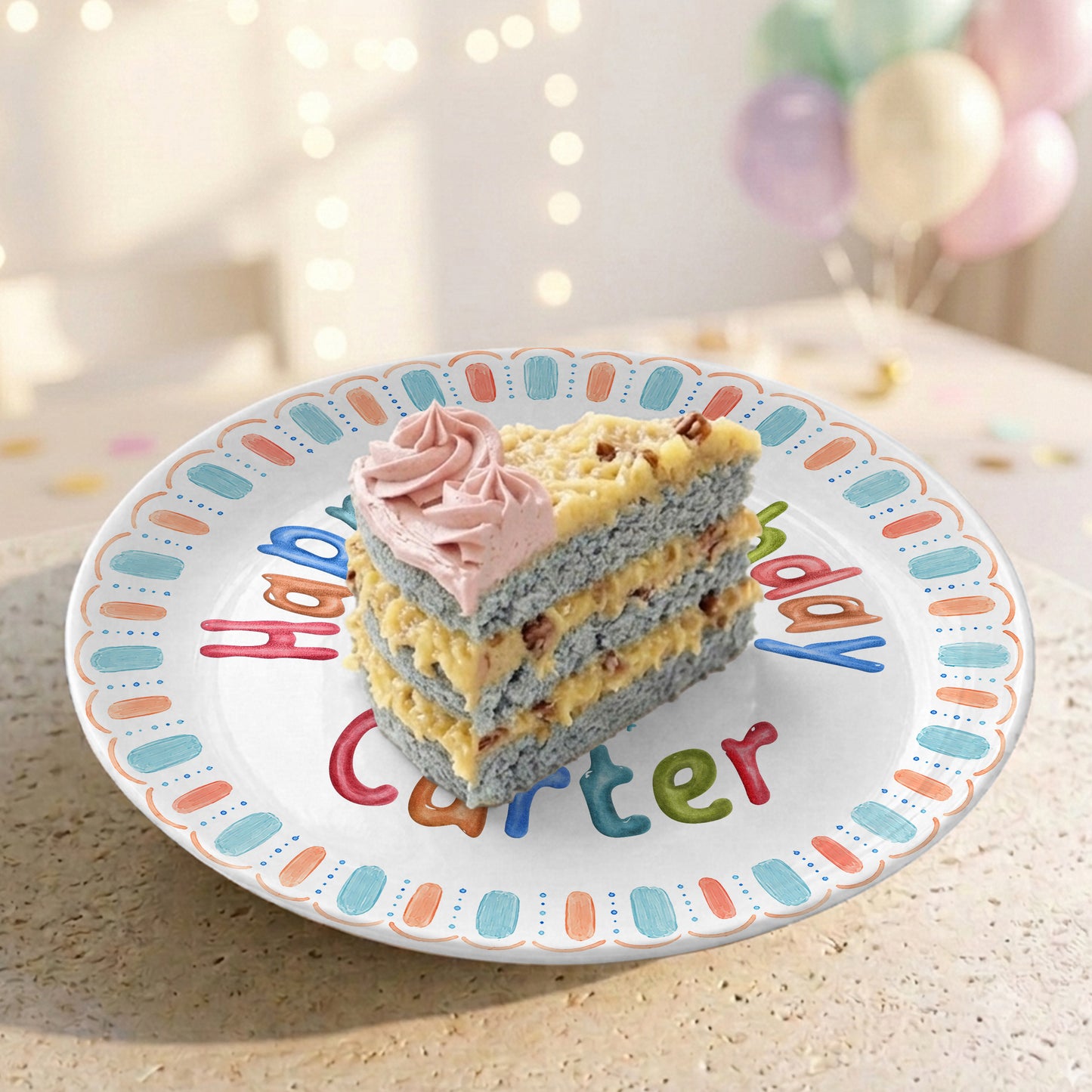 Custom Name Date Kids Birthday Keepsake Boy Gift Personalized Birthday Plate P818VEG0