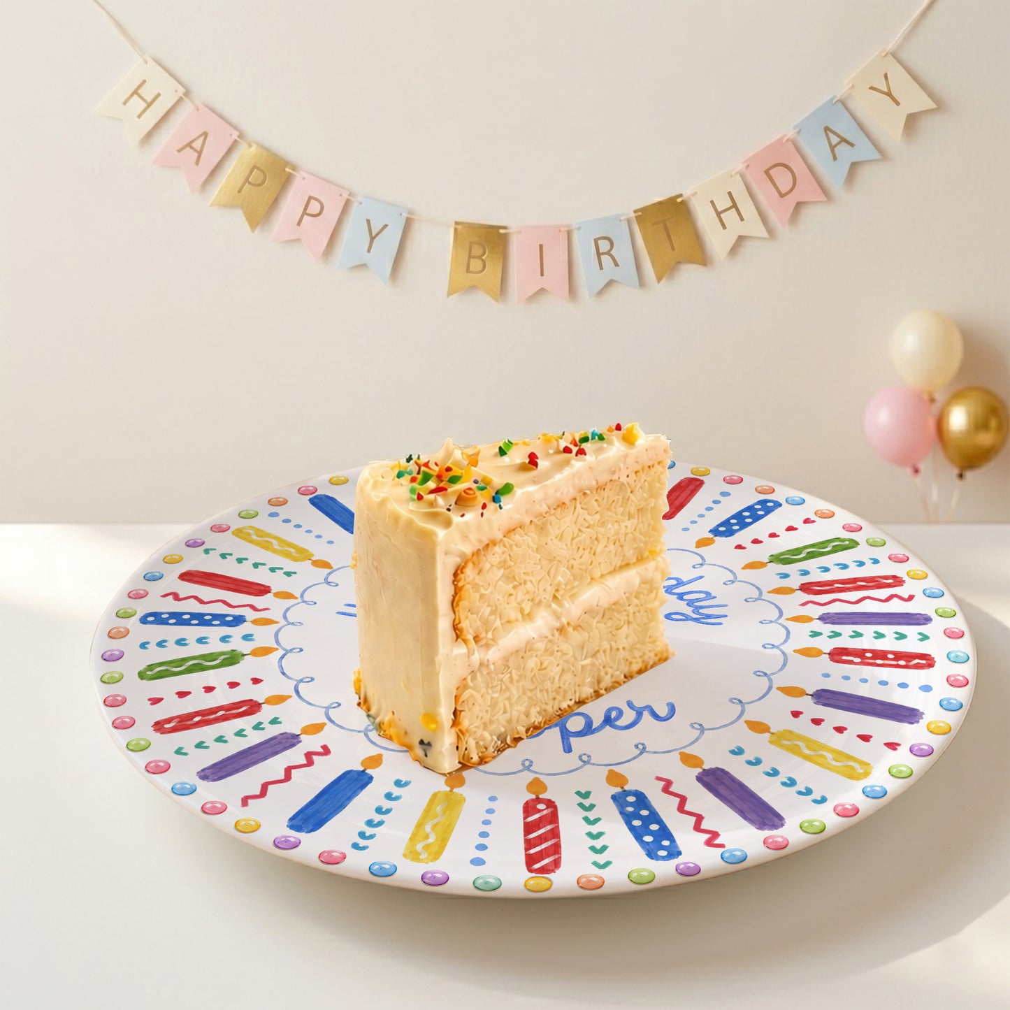 Colorful Birthday Candles Keepsake Personalized Birthday Plate P785ZC0