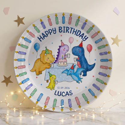 Cute Dinosaur Birthday Keepsake Personalized Birthday Plate P710HGO0