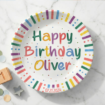 Hip Hip Hooray Personalized Birthday Plate P526XWT0