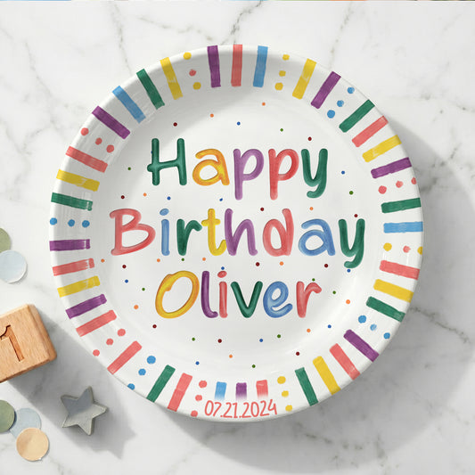 Hip Hip Hooray Personalized Birthday Plate P526XWT0
