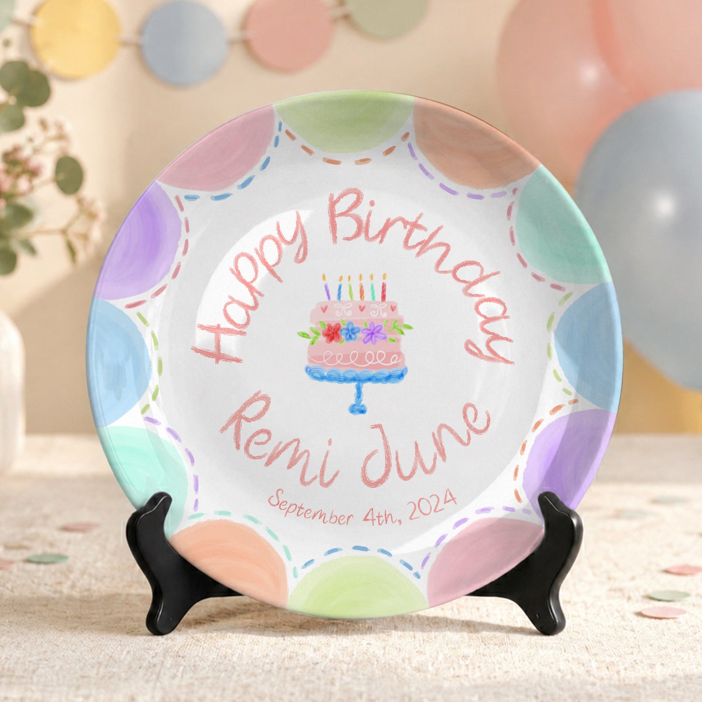 Children's Birthday Tradition Custom Name Ceramic Keepsake Personalized Birthday Plate P8273WN0