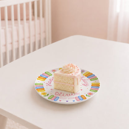 Rainbow Candy with Cake Personalized Birthday Plate P664QE0