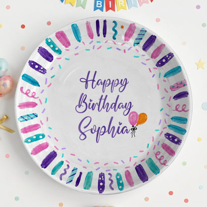Colorful Birthday Candles Keepsake Personalized Birthday Plate D72BBO0