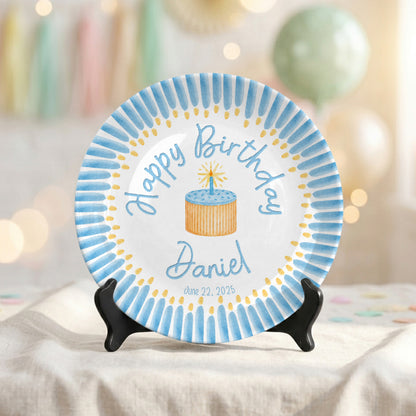 Custom Ceramic Kids First Birthday Keepsake Gift Personalized Birthday Plate P824VE90