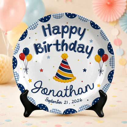 Musical Theme Celebration Keepsake Custom Name Ceramic Personalized Birthday Plate P82524U0