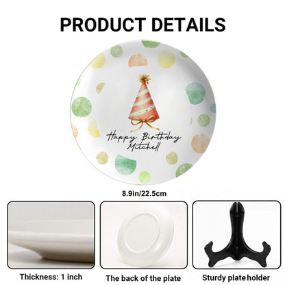 Party Hat Personalized Birthday Plate D923NSC0