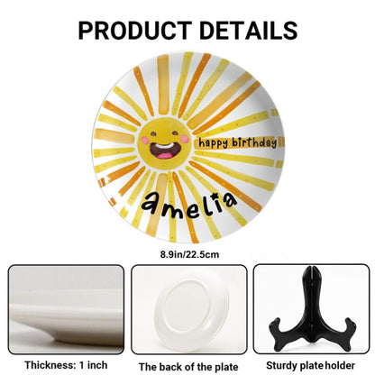 Smiling Sun Personalized Birthday Plate D925WRM0