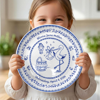 Delft Blue Personalized Birth Plate P525KW60