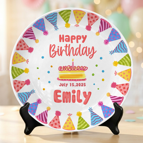 Candle Celebration Keepsake Custom Name Ceramic Personalized Birthday Plate P820QS70