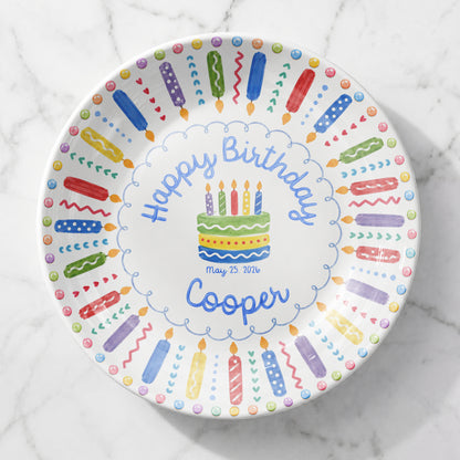 Colorful Birthday Candles Keepsake Personalized Birthday Plate P785ZC0