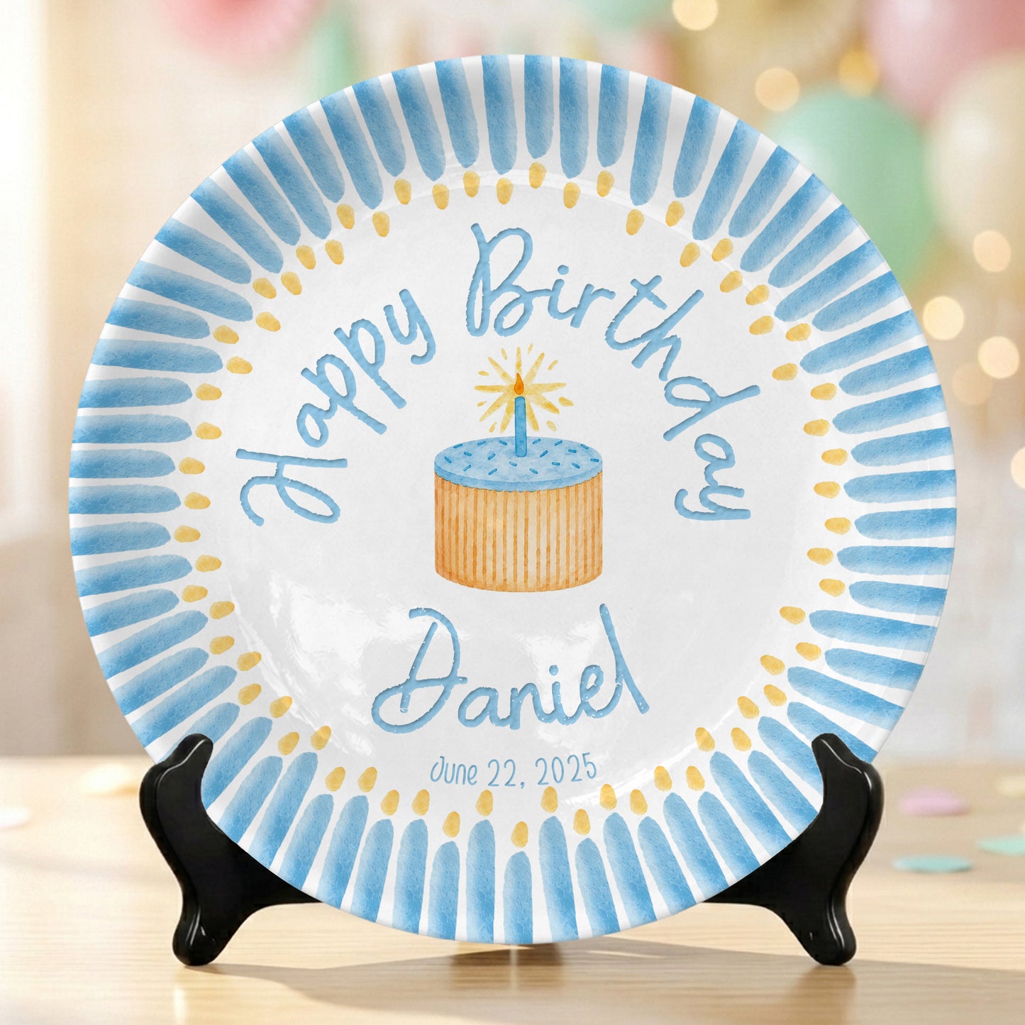 Custom Ceramic Kids First Birthday Keepsake Gift Personalized Birthday Plate P824VE90