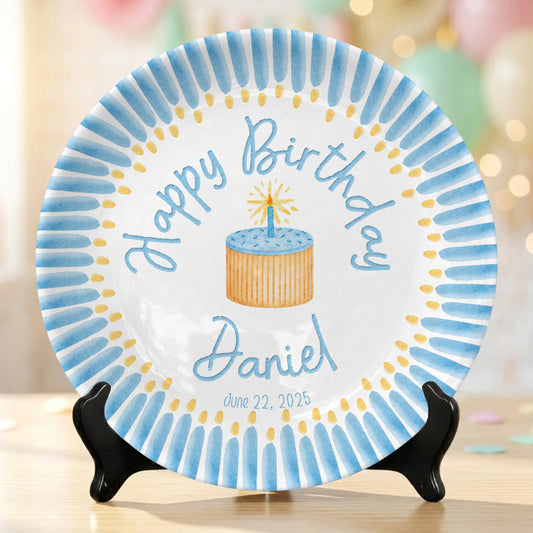 Custom Ceramic Kids First Birthday Keepsake Gift Personalized Birthday Plate P824VE90