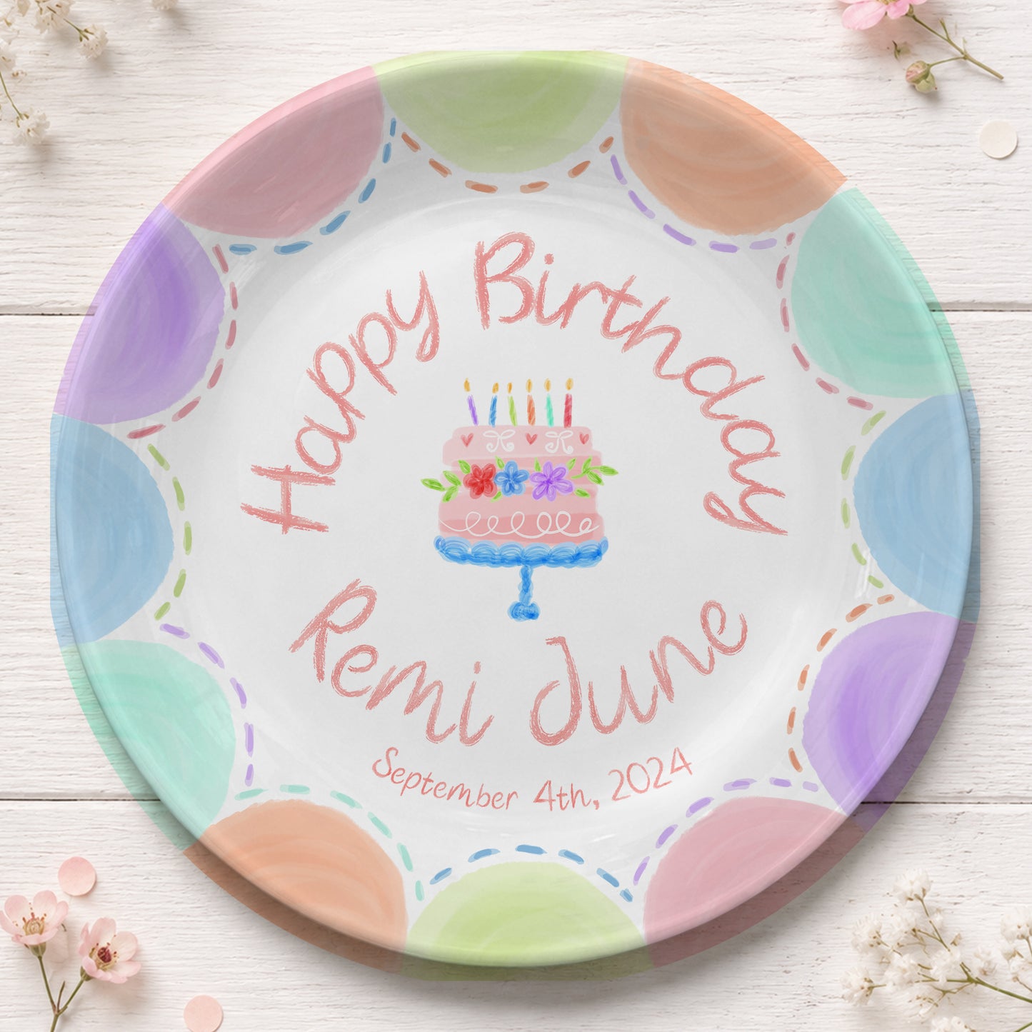 Children's Birthday Tradition Custom Name Ceramic Keepsake Personalized Birthday Plate P8273WN0