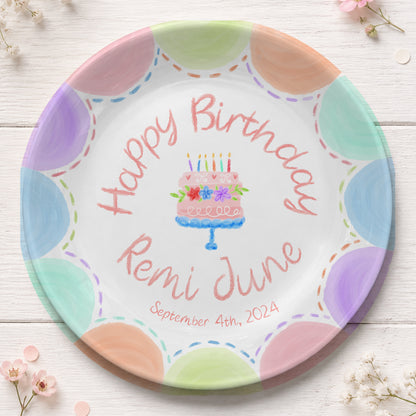 Children's Birthday Tradition Custom Name Ceramic Keepsake Personalized Birthday Plate P8273WN0