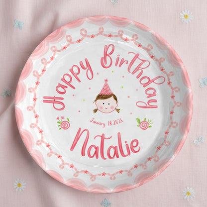 Birthday Girl Portrait Personalized Birthday Plate P296XU0