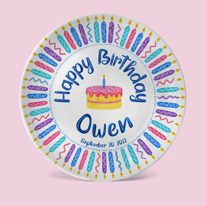 Colorful Birthday Candles Keepsake Personalized Birthday Plate P716Z5U0
