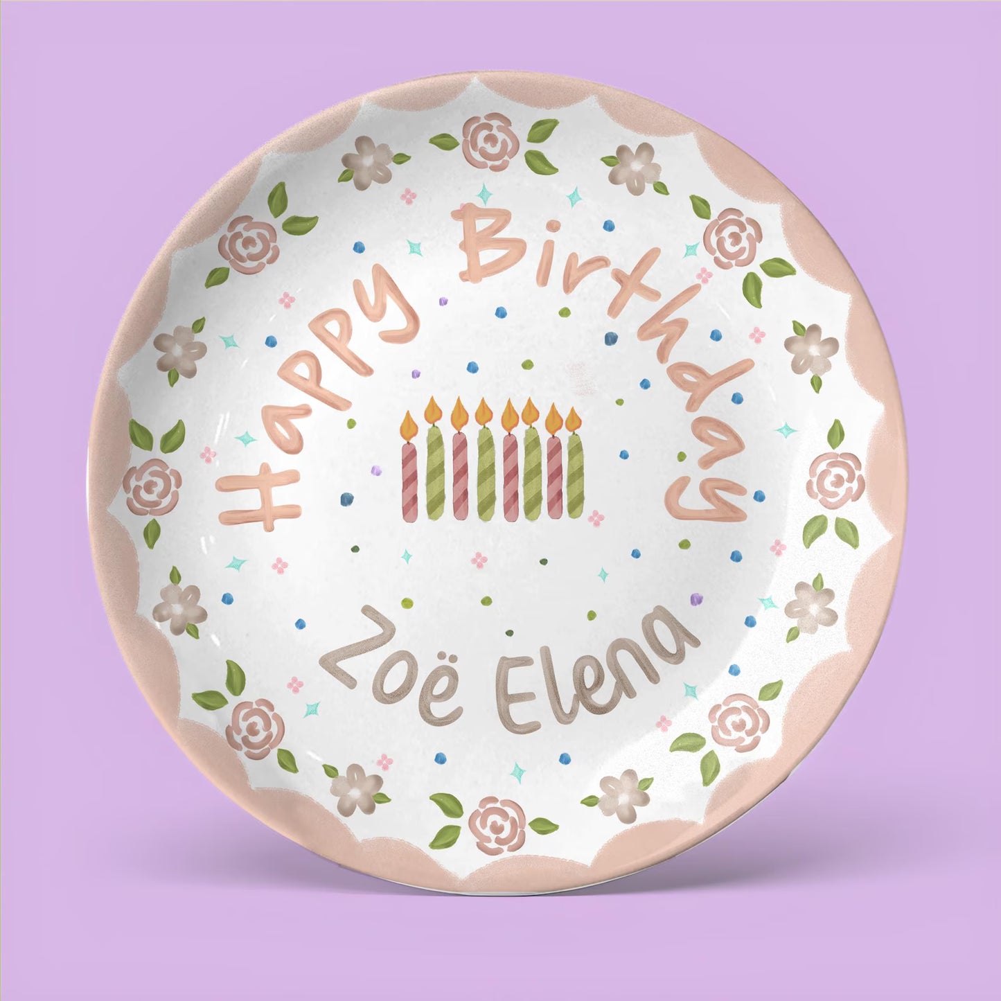 Personalized Birthday Plate Gift P1024AQC0#3