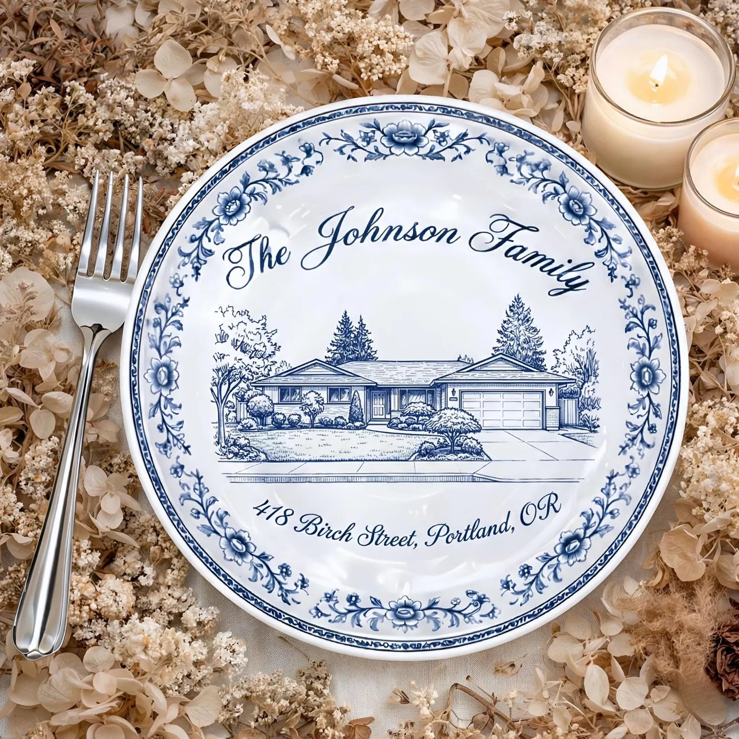Personalized House Plate Decorative P130IUJ0