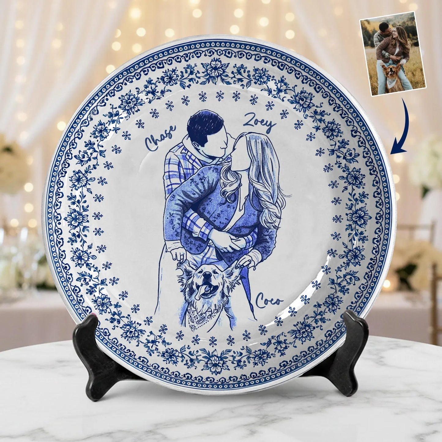 Personalized Wedding gifts Custom Couple Portrait P19RJG0