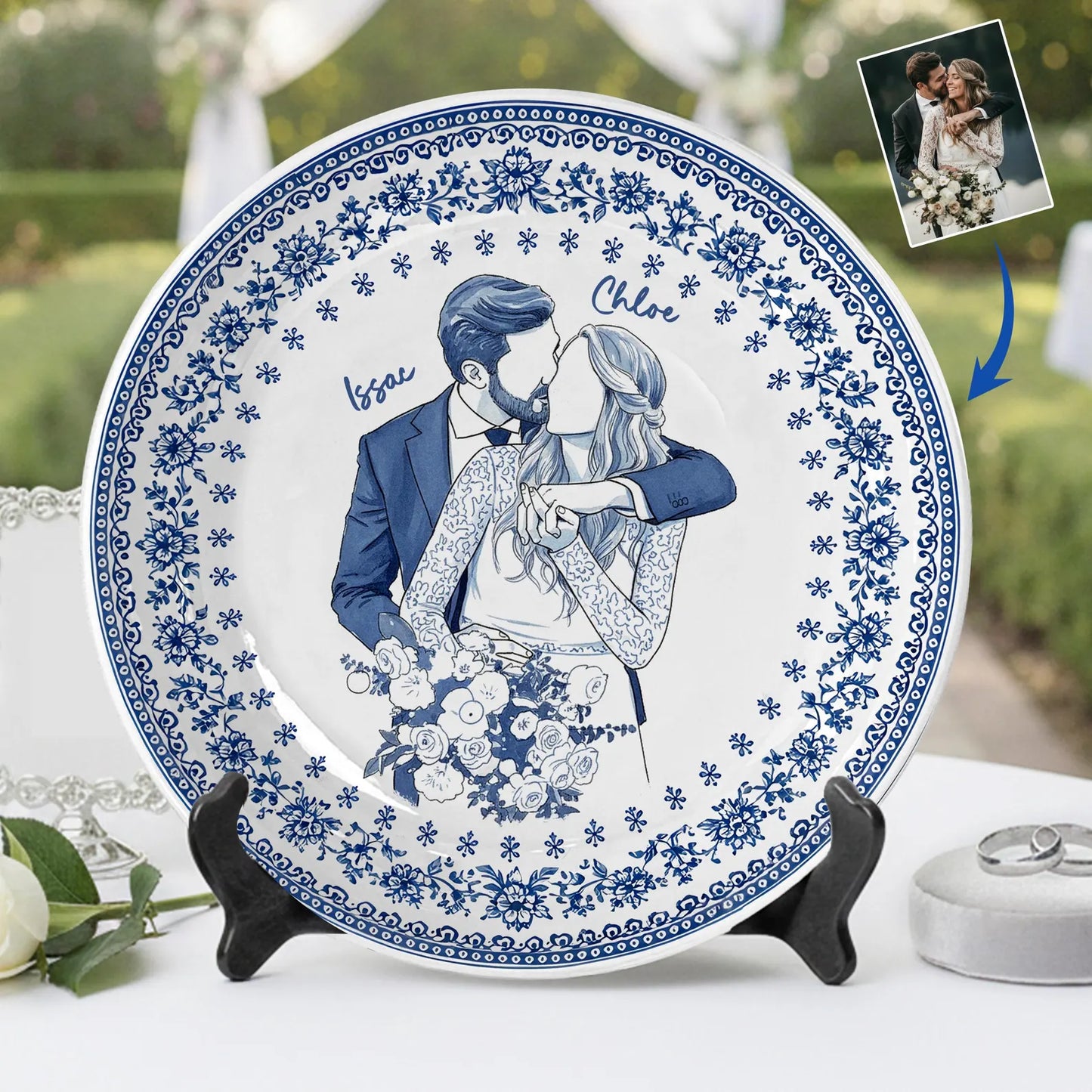 Personalized Wedding gifts Custom Couple Portrait P19RJG0