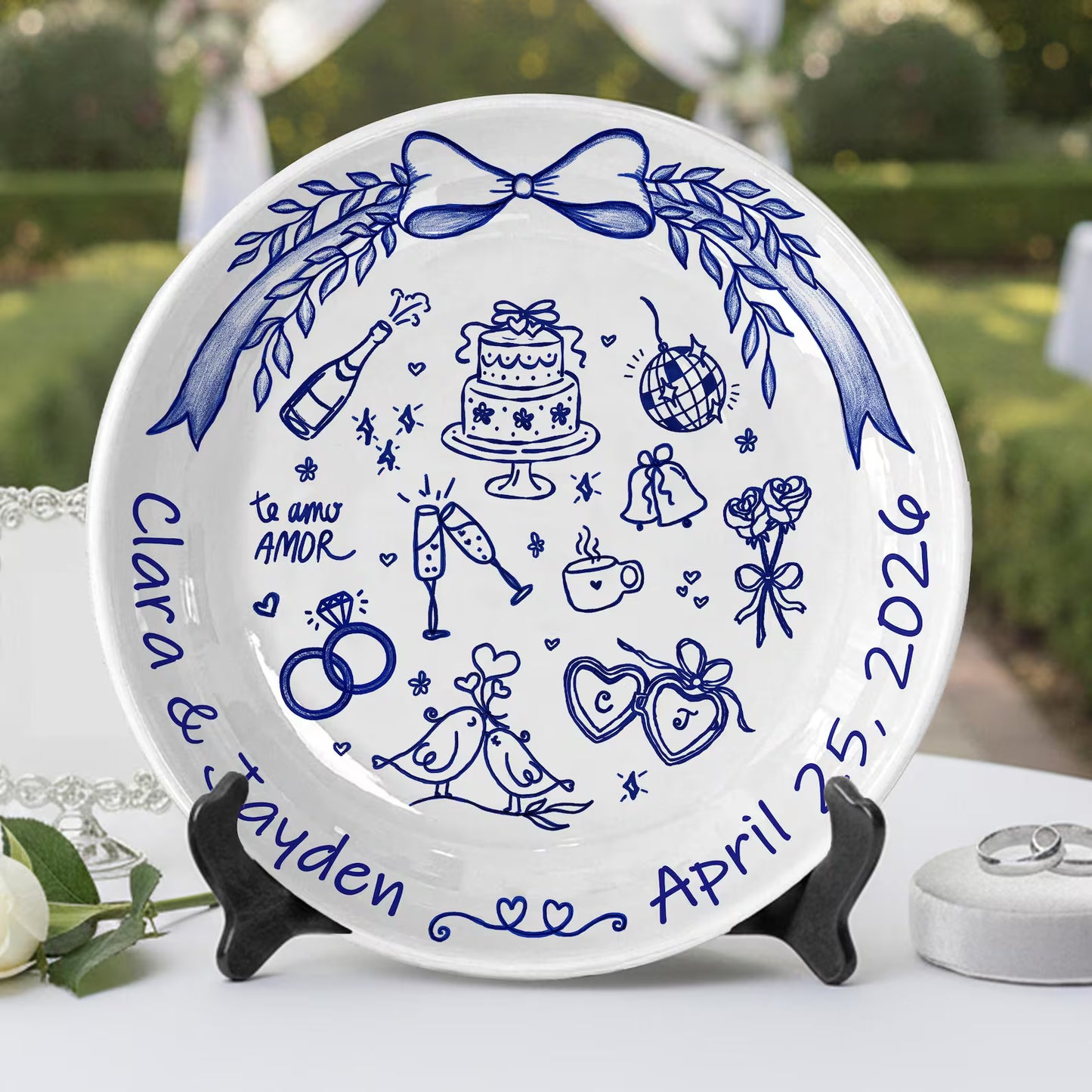 Personalized Wedding gifts Custom Couple Portrait P19WTV0