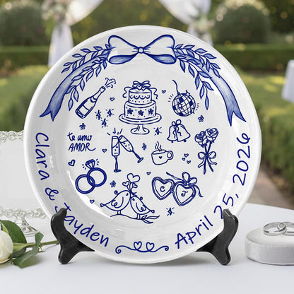 Personalized Wedding gifts Custom Couple Portrait P19WTV0