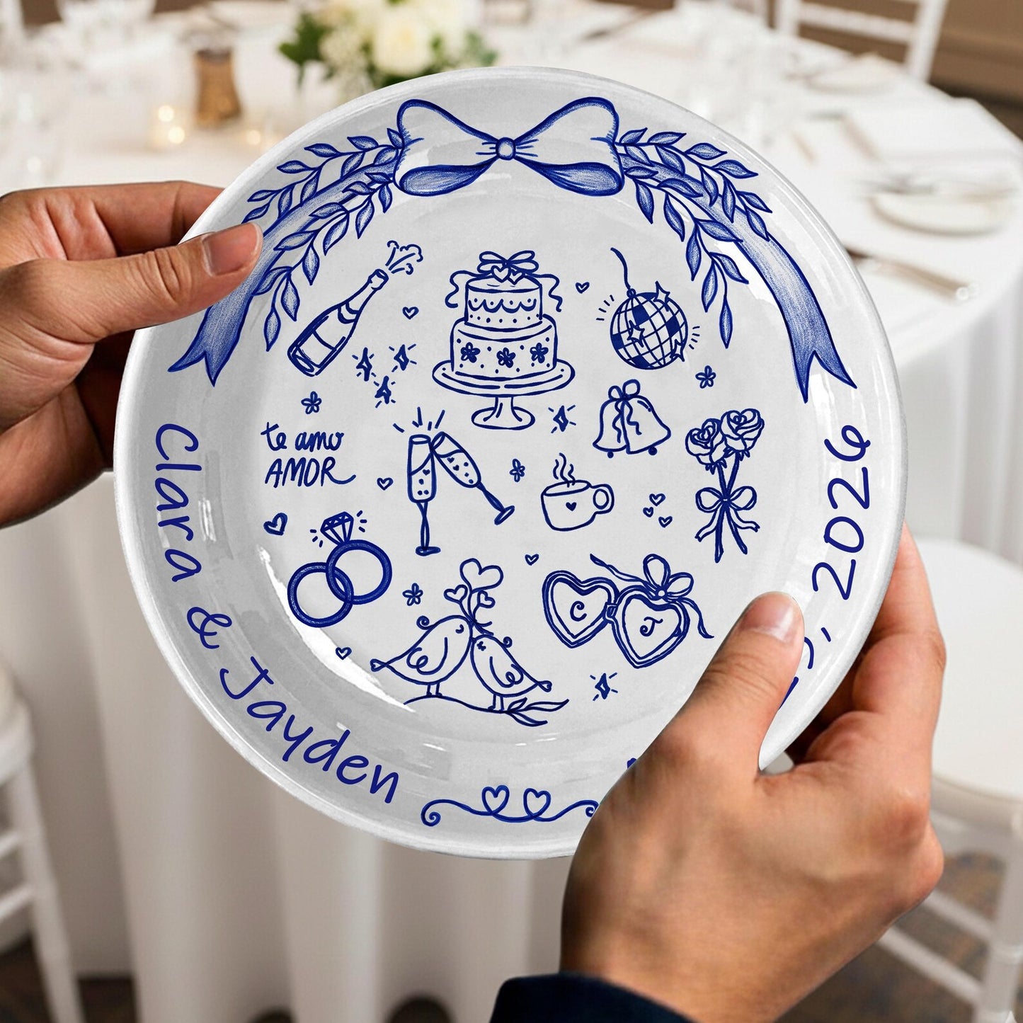 Personalized Wedding gifts Custom Couple Portrait P19WTV0