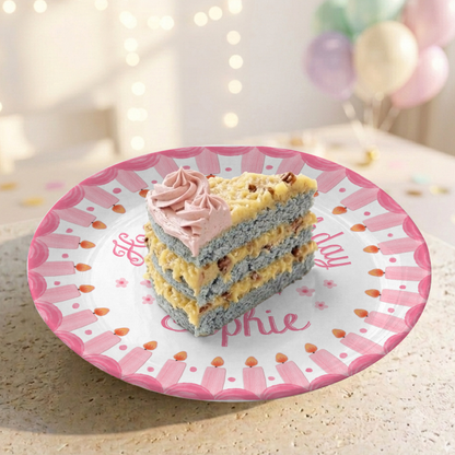 Pink Strawberry Birthday Personalized Birthday Plate for Girls First Gift P810KB70