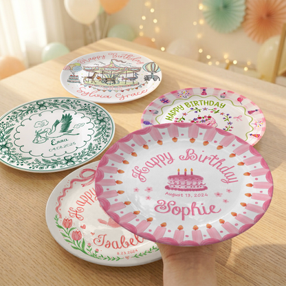 Pink Strawberry Birthday Personalized Birthday Plate for Girls First Gift P810KB70