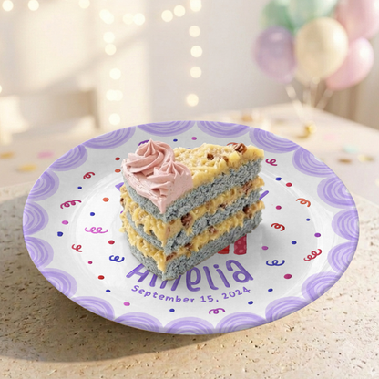 Purple Candle Personalized Birthday Plate for Girls Kids Gift P810YTM0