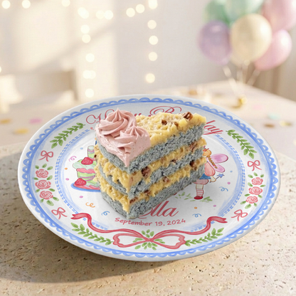 Princess Girl Custom Name Cake Keepsake Personalized Birthday Plate P81497F0