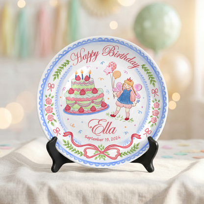 Princess Girl Custom Name Cake Keepsake Personalized Birthday Plate P81497F0