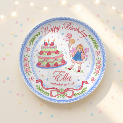Princess Girl Custom Name Cake Keepsake Personalized Birthday Plate P81497F0