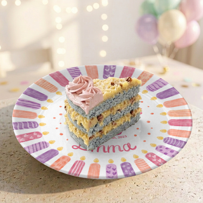 Pink Purple Candle Girl Birthday Keepsake Personalized Birthday Plate P814VDY0