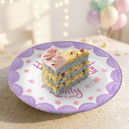 Pastel Girl Cake Custom Name Keepsake Gift Personalized Birthday Plate P818JBN0