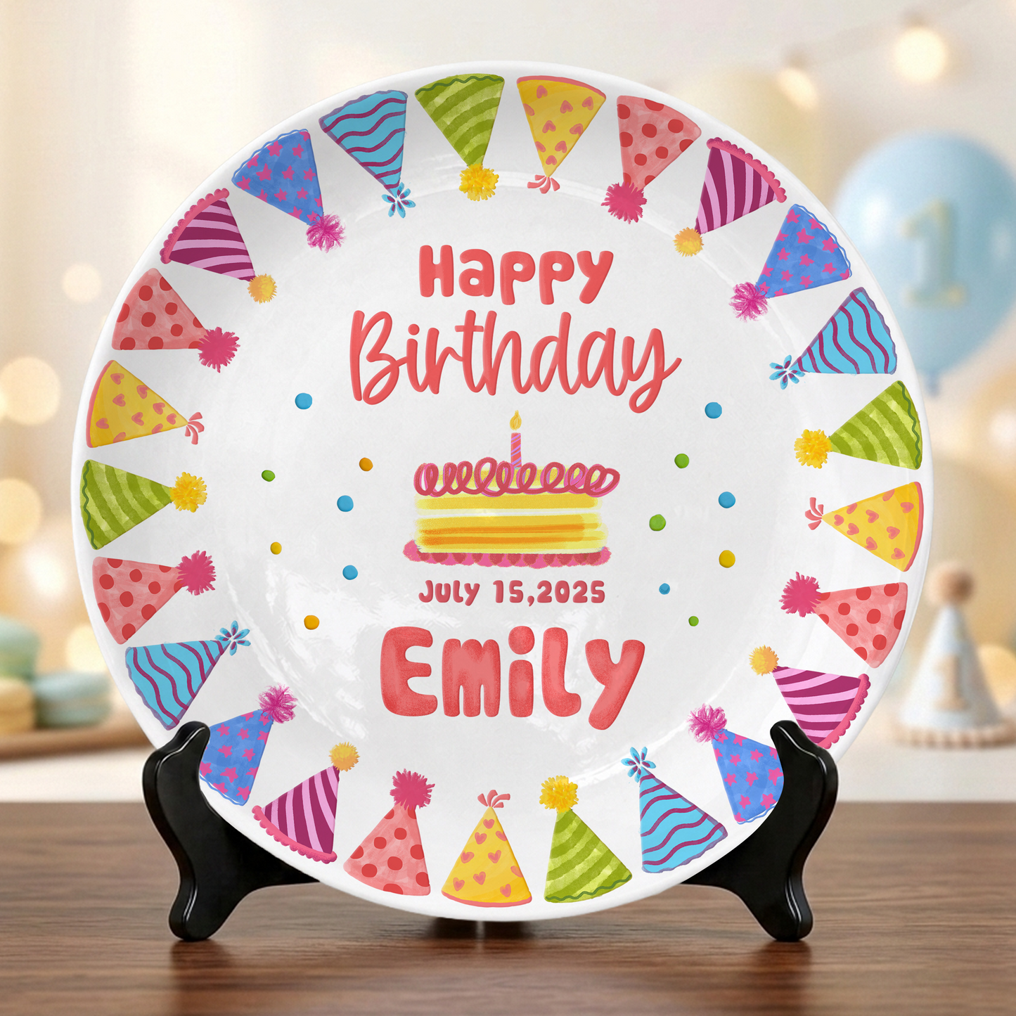 Candle Celebration Keepsake Custom Name Ceramic Personalized Birthday Plate P820QS70