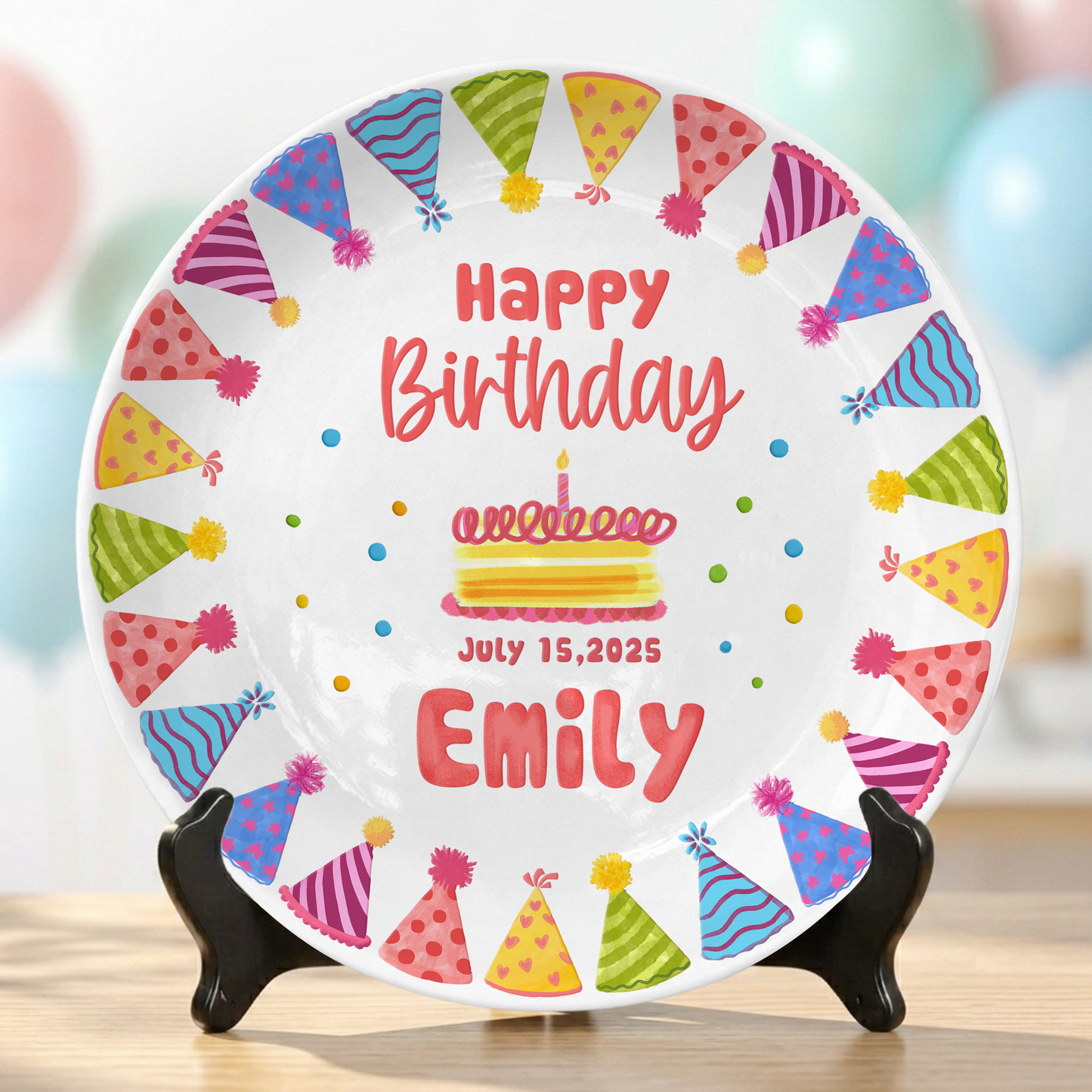 Candle Celebration Keepsake Custom Name Ceramic Personalized Birthday Plate P820QS70