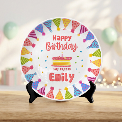 Candle Celebration Keepsake Custom Name Ceramic Personalized Birthday Plate P820QS70