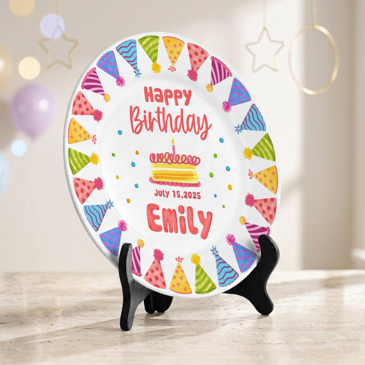 Candle Celebration Keepsake Custom Name Ceramic Personalized Birthday Plate P820QS70