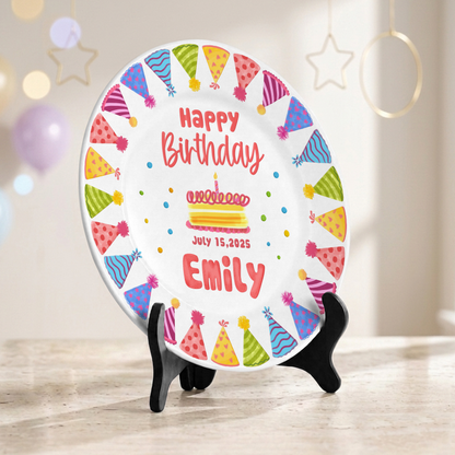 Candle Celebration Keepsake Custom Name Ceramic Personalized Birthday Plate P820QS70