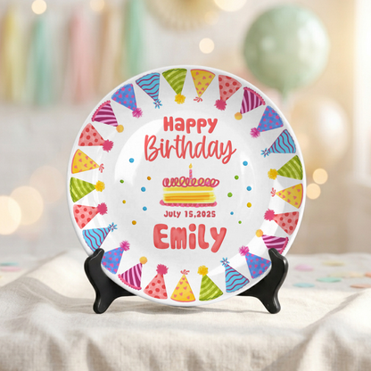 Candle Celebration Keepsake Custom Name Ceramic Personalized Birthday Plate P820QS70
