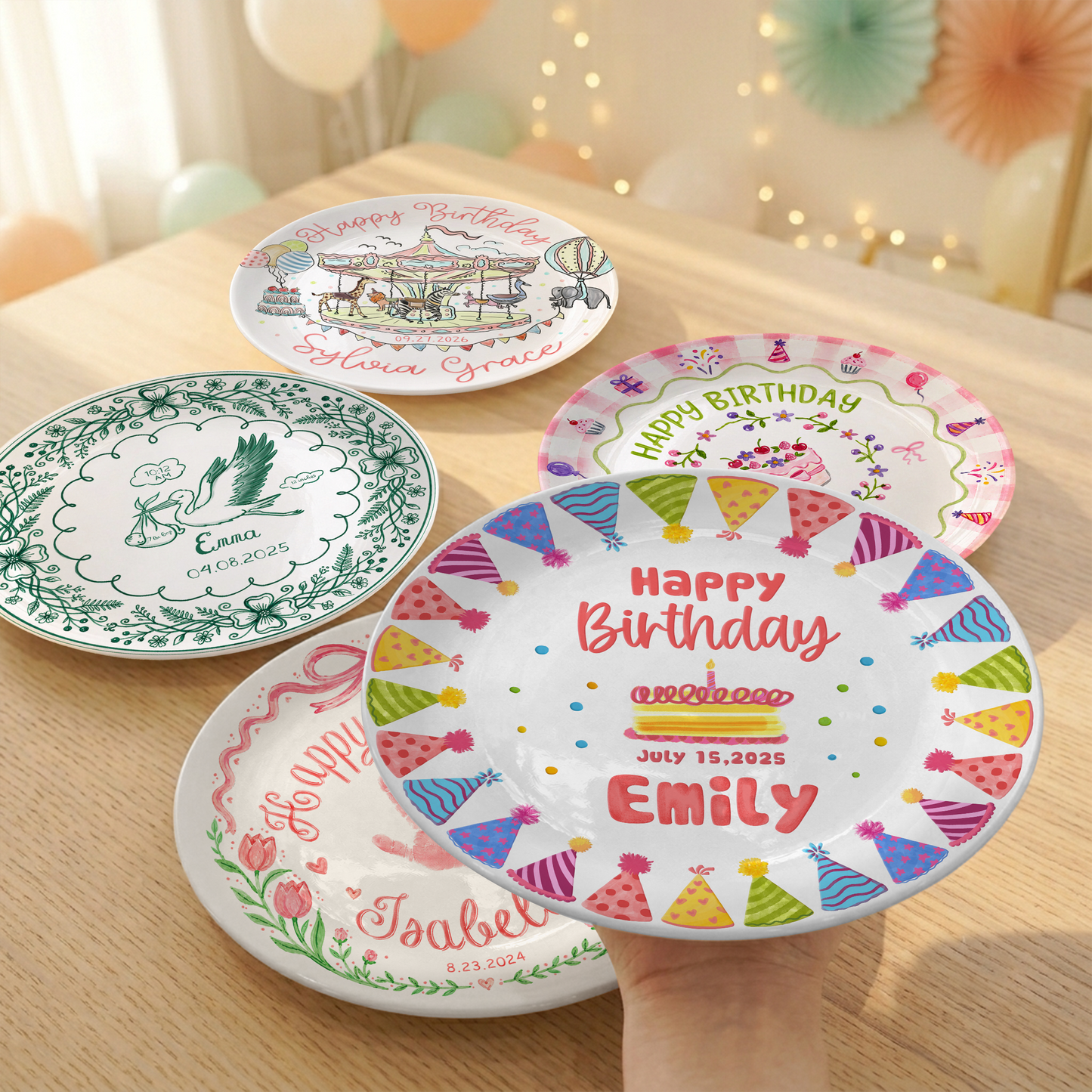 Candle Celebration Keepsake Custom Name Ceramic Personalized Birthday Plate P820QS70