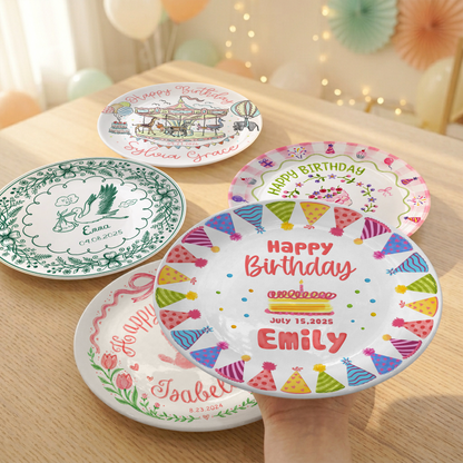 Candle Celebration Keepsake Custom Name Ceramic Personalized Birthday Plate P820QS70